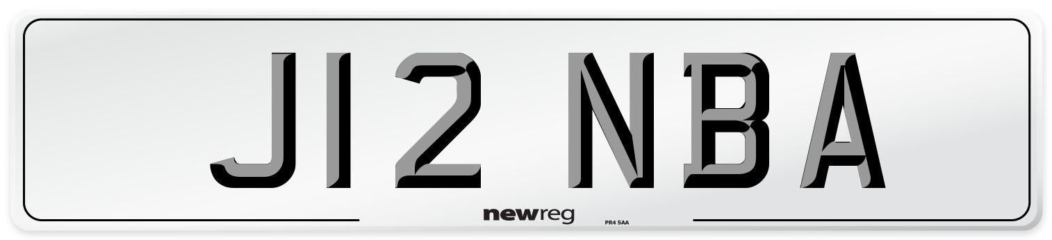 J12 NBA Number Plate from New Reg